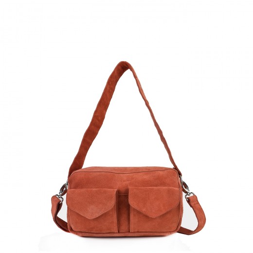 kritiker cigaret Forinden Daniel Silfen - Frida - Crossbody - Papaya ruskind - Lækker rå taske i  mellemstørrelse til hverdag og fest.