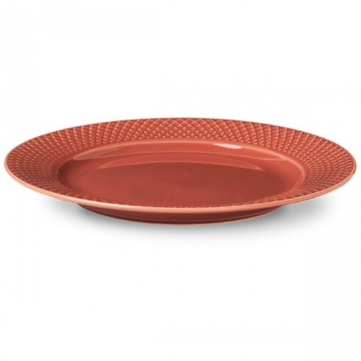 LyngbyPorcelnRhombedesserttallerkenTerracotta-31