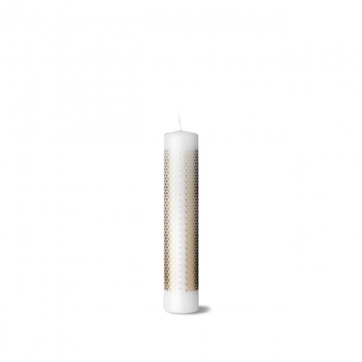 LyngbyPorcelnRhombeKalenderlysHvidmedguld-31