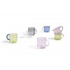 Hay - Borosilicate glass cup 2 stk - Light Blue w. pink handle