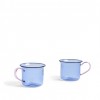 Hay - Borosilicate glass cup 2 stk - Light Blue w. pink handle