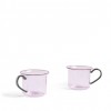 Hay - Borosilicate glass cup 2 stk - Light Pink w. grey