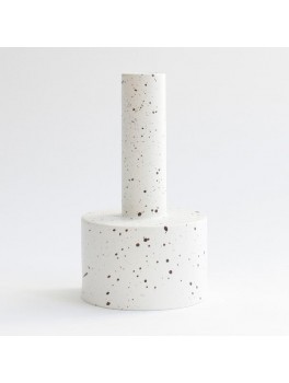 Ania - Kalle candle holder - White dots - H16xØ9 cm.