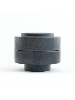 Ania - Karen Jar w. lid - Dark grey dots - H11,5xØ13,5 cm.