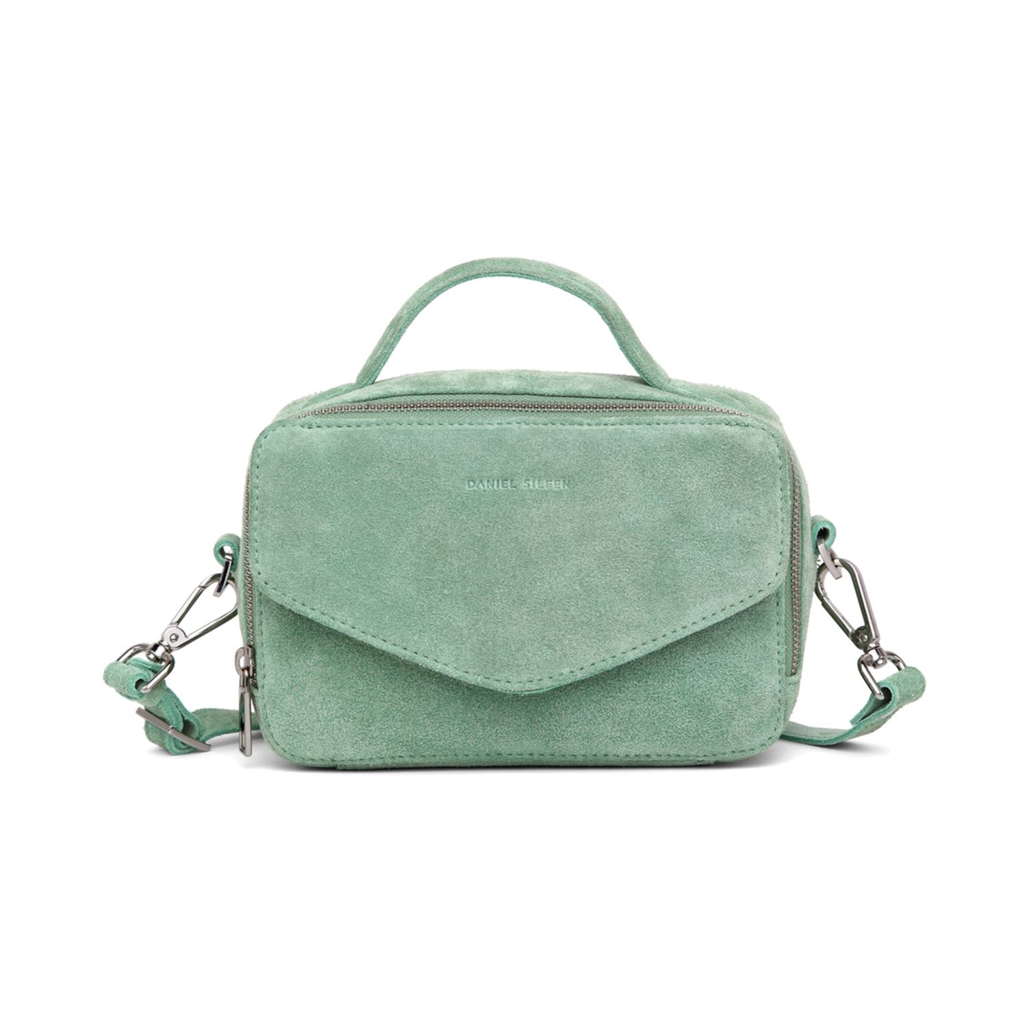 syre Ed Relativ størrelse Daniel Silfen - Emma taske - Forrest green suede. Denne taske kommer i den  smukkeste forårsfarve og så er der plads til alt det nødvendige der skal  kunne være i en håndtaske.